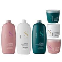Kit alfaparf semi di lino moisture+diamond+reconstruction (sh+masc)