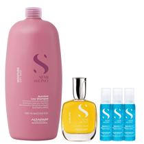 Kit Alfaparf Semi Di Lino Moisture - Shampoo 1L + Cristalli 50ml + 3x Ampola 13ml Kit Alfaparf Semi Di Lino Moisture - Shampoo 1L + Cristalli 50ml + 3x Ampola 13ml