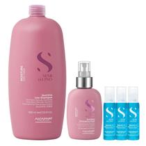 Kit Alfaparf Semi Di Lino Moisture - Shampoo 1L + Fluído 125ml + 3x Ampola 13ml Kit Alfaparf Semi Di Lino Moisture - Shampoo 1L + Fluído 125ml + 3x Ampola 13ml