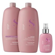 Kit Alfaparf Semi Di Lino Moisture - Shampoo 1L + Leave in Condicionador 1L + Fluído 125ml Kit Alfaparf Semi Di Lino Moisture - Shampoo 1L + Leave in Condicionador 1L + Fluído 125ml