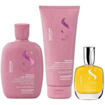 Kit Alfaparf Semi Di Lino Moisture - Shampoo 250ml + Leave in Condicionador 200ml + Cristalli 50ml