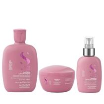 Kit Alfaparf Semi Di Lino Moisture - Shampoo 250ml + Máscara 200ml + Fluído 125ml