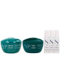 Kit Alfaparf Semi Di Lino Reconstruction - Máscara 200ml + Máscara Suave 200ml + 3x Ampola 13ml