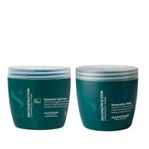 Kit Alfaparf Semi Di Lino Reconstruction - Máscara Reconstrutora 500ml + Máscara Reconstrutora Suave 500ml