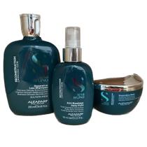 Kit Alfaparf Semi Di Lino - Shampoo reconstrutor 250ml + Máscara reconst 200ml + Fluído reest 125ml