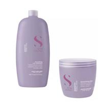 Kit Alfaparf Semi Di Lino Smooth Shampoo 1L Máscara 500ml Hidratação Brilho Controle de Frizz Maciez Kit Alfaparf Semi Di Lino Smooth Shampoo 1L Máscara 500ml Hidratação Brilho Controle de Frizz Maciez