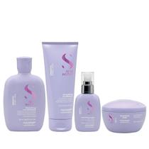 Kit Alfaparf Semi Di Lino Smooth Smoothing - Shampoo 250ml + Condicionador & Máscara 200ml + Cream Leave-In 125ml