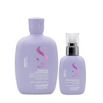 Kit Alfaparf Semi Di Lino Smooth Smoothing - Shampoo 250ml + Cream Leave-In 125ml