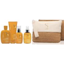 Kit Alfaparf Semi di Lino Sunshine Completo com Bolsa Exclusiva proteção e reparação solar