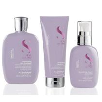 Kit Alfaparf Smooth Shampoo 250ml Condicionador 200ml Leave-in 125ml Hidrata Controla Frizz e Brilho