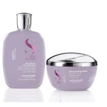Kit Alfaparf Smooth Shampoo 250ml e Máscara 200ml Hidratação Brilho Controle de Frizz e Maciez