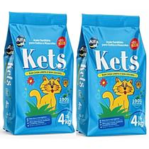 Kit Alfapet Kets Areia Higiênica para Gatos- 2 Pacotes 4kg
