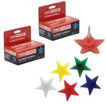 Kit Alfinete Tachinha Estrela Colorido Decoração Mini 100 UN