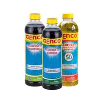 Kit Algicida Choque 1L e Manutenção + Clarificante 1L Genco