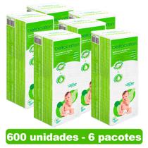 Kit Algodão Bellacotton Quadrado para Bebê 600 unidades - 6 pacotes com 100