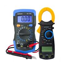 Kit Alicate Amperímetro Digital Com Multímetro Profissional Medidor Corrente ACDC Tensão 200M~600V