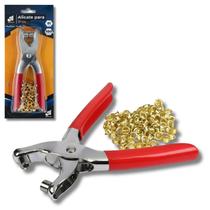 Kit Alicate Aplicador De Ilhós E 100 Ilhoses Bolsa Calça