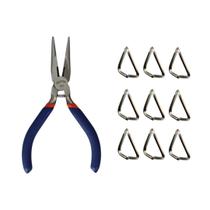 Kit Alicate Bico Fino Triângulos 8mm Elo Conector 100 Peças