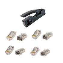 Kit Alicate Blindado Cat 6/7 Ez de Passagem , Rj 45 Cat5 e Cat 6 Blindado de Passagem