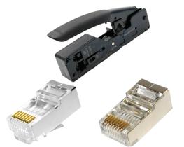 Kit Alicate Blindado Cat 6/7 Ez de Passagem , Rj 45 Cat5 e Cat 6 Blindado de Passagem