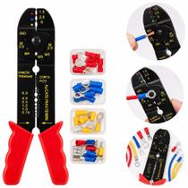 Kit alicate corta crimpa prensa com 30 terminais cortador fio eletricista desencapador pre isolado Kit alicate corta crimpa prensa com 30 terminais cortador fio eletricista desencapador pre isolado