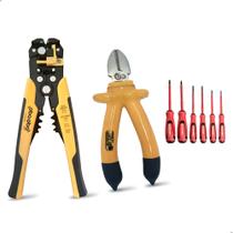 Kit Alicate Crimpador Automático + Alicate 6 polegada + Chaves Fenda Kit Alicate Crimpador Automático + Alicate 6 polegada + Chaves Fenda