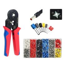 Kit Alicate Crimpador + Box 1200 Terminal Ilhós 0,25 A 10mm