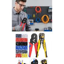 Kit Alicate Crimpador e Descascador + 1200 Terminais