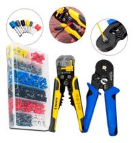 Kit Alicate Crimpar Descascador 1200 Terminais Ilhós Tubular Kit Alicate Crimpar Descascador 1200 Terminais Ilhós Tubular
