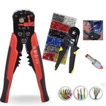 Kit Alicate Crimpar Descascador 1900 Terminais Ilhós Tubular