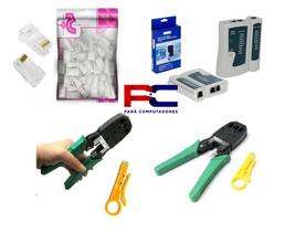 Kit Alicate Crimpar RJ45 + Testador de Cabo Rede + 100 Conectores CAT6-e