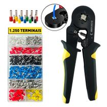 Kit Alicate Crimpar Terminal Com Caixa 1.250 unidades terminal ilhós Terminais Elétricos Ilhós Tubular 0,5mm Até 10mm
