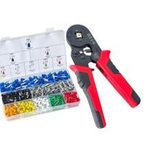 KIT Alicate Cripador + 800 Terminais Tubulares (0.5-6mm²) + Estojo Organizador Com 8 Compartimentos KIT Alicate Cripador + 800 Terminais Tubulares (0.5-6mm²) + Estojo Organizador Com 8 Compartimentos
