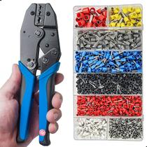 Kit Alicate De Crimpagem De Fio Prensa Tubulares + 1200 Term. Ilhós 0,25-10mm²