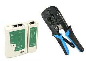 KIT alicate de CRIMPAR RJ45 RJ11 RJ12 + testador de cabos