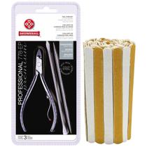 Kit Alicate De Cutícula 778EP Mundial 100 Mini Lixa de Unha e Espátulas