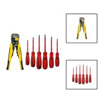 Kit Alicate Decapador Crimpador Com 6 Chaves Isoladas Kit Alicate Decapador Crimpador Com 6 Chaves Isoladas