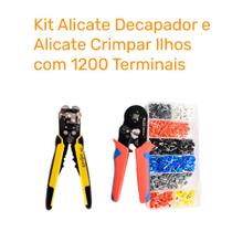 Kit Alicate Decapador e Alicate Crimpar Ilhos com 1200 Terminais