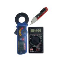 Kit Alicate Detector Fuga Digital Corrente Resistência Va-410 Multímetro Diodo Hfe Md-300 Detector Tensão Tv-600 Kit Alicate Detector Fuga Digital Corrente Resistência Va-410 Multímetro Diodo Hfe Md-300 Detector Tensão Tv-600