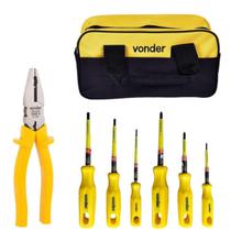 Kit Alicate Eletricista E Chaves Isoladas Com Bolsa Vonder