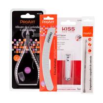 Kit Alicate, Empurrador de Cutículas, Cortador de Unha e Lixa Banana - ProArt