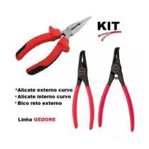 Kit Alicate Externo Curvo + Alicate Interno Curvo + Bico Ret