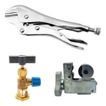 Kit Alicate Lacrador Mini Cortador Válvula Perfuradora