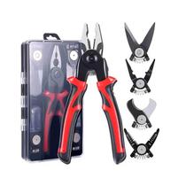 Kit Alicate Multifuncional 5 em1 Mandíbulas Intercambiáveis Aço inox e Cabo Emborrachado