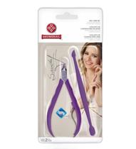 Kit alicate para cuticula + espatula dupla sandy cor roxo mundial Kit alicate para cuticula + espatula dupla sandy cor roxo mundial
