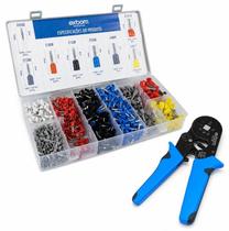 KIT Alicate Prensa Terminais Ilhós Tubular 0,5 a 10mm 1200 Terminais Sortidos