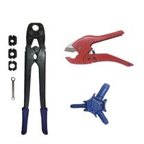 Kit Alicate Prensa tubo pex 16/20 e 26mm+ Tesoura+Escareador Kit Alicate Prensa tubo pex 16/20 e 26mm+ Tesoura+Escareador