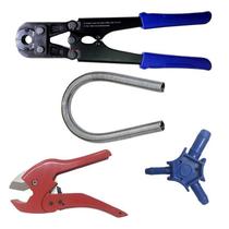 Kit Alicate Prensa Tubo Pex 16mm + Tesoura + Escareador + Mola 16mm Tudogas Kit Alicate Prensa Tubo Pex 16mm + Tesoura + Escareador + Mola 16mm Tudogas