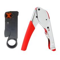 Kit Alicate Pressão Decapador Rg 6 Rg 59 Antena Parabólica