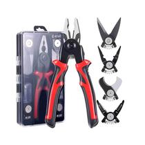 Kit Alicate Universal 5 em 1 Cortador, Crimpador, Descascador e Mandíbulas Intercambiáveis com Estojo de Transporte Kit Alicate Universal 5 em 1 Cortador, Crimpador, Descascador e Mandíbulas Intercambiáveis com Estojo de Transporte